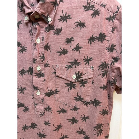 J.Crew Mens Pink Palm Tree Short Sleeve Button-Up Cotton Shirt Size L - Picture 5 of 9